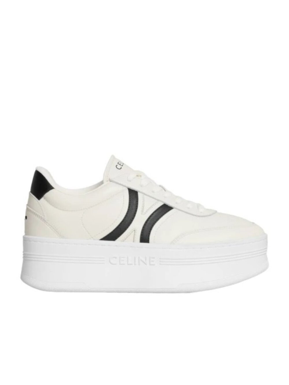 CELINE - BLOCK SNEAKERS WITH BACK TRIOMPHE AND WEDGE OUTSOLE IN CALFSKIN SIZE 38
